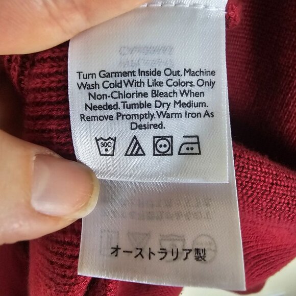 VTG Eddie Bauer Mens Sport Shop Crewneck Sweater Sz L Tall Red Blokecore 90s - Picture 4 of 9